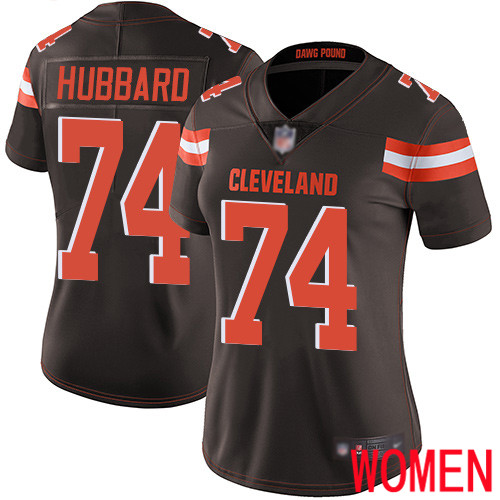 Cleveland Browns Chris Hubbard Women Brown Limited Jersey #74 NFL Football Home Vapor Untouchable